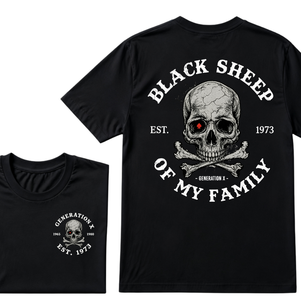 Custom EST.Year Customize GenX Black Sheep Of My Family T-Shirt