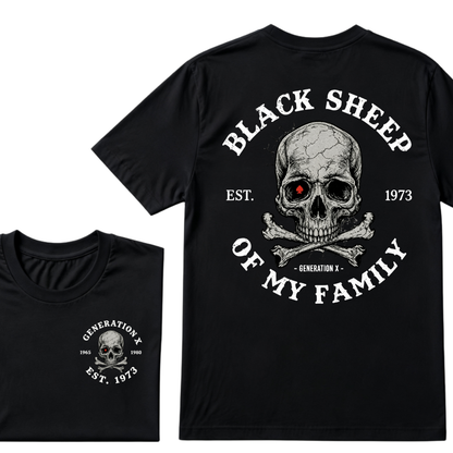 Custom EST.Year Customize GenX Black Sheep Of My Family T-Shirt