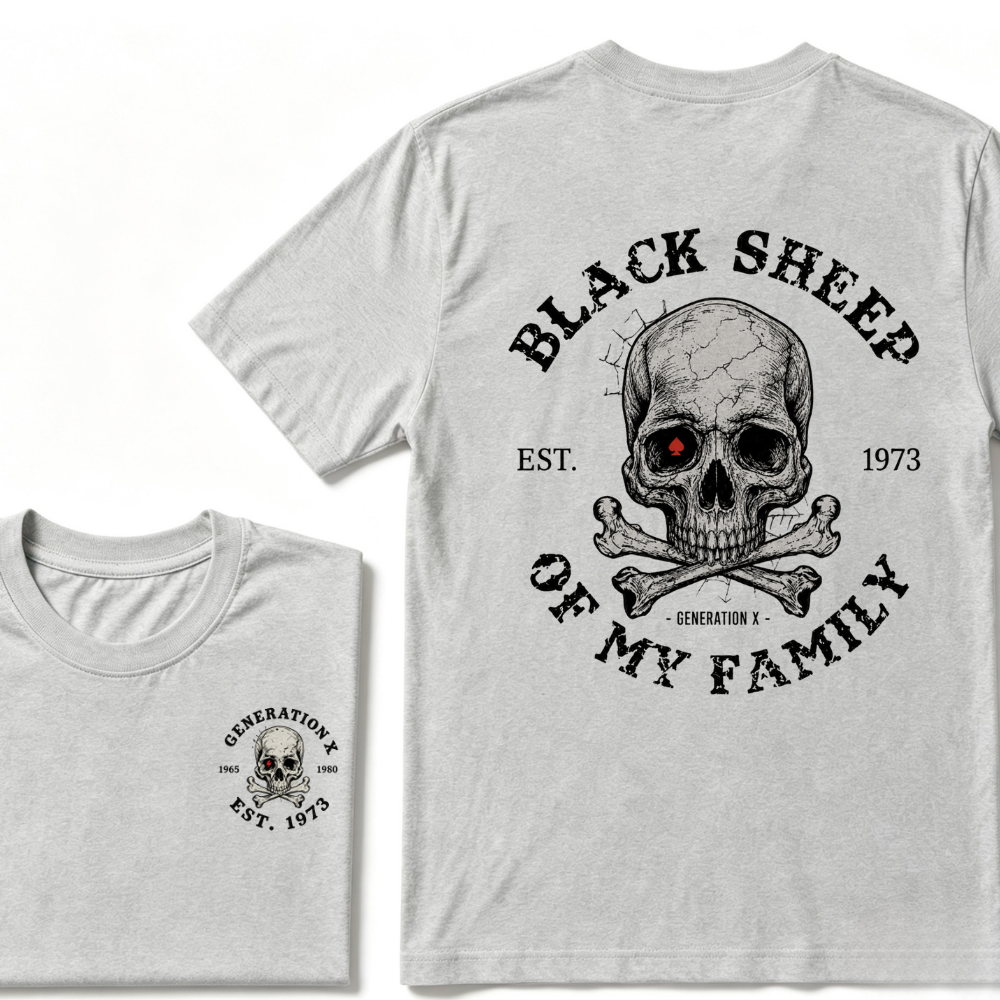 Custom EST.Year Customize GenX Black Sheep Of My Family T-Shirt
