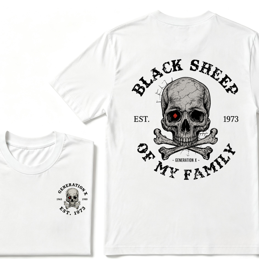 Custom EST.Year Customize GenX Black Sheep Of My Family T-Shirt