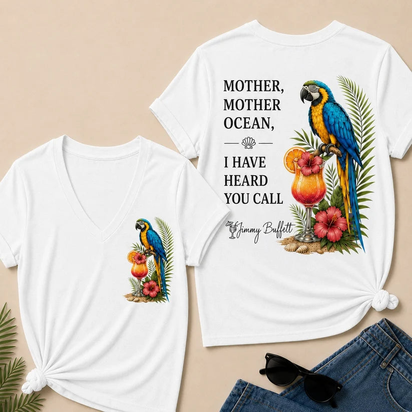 Mother,Mother Ocean,I have Heard You Call V-Neck T-Shirt