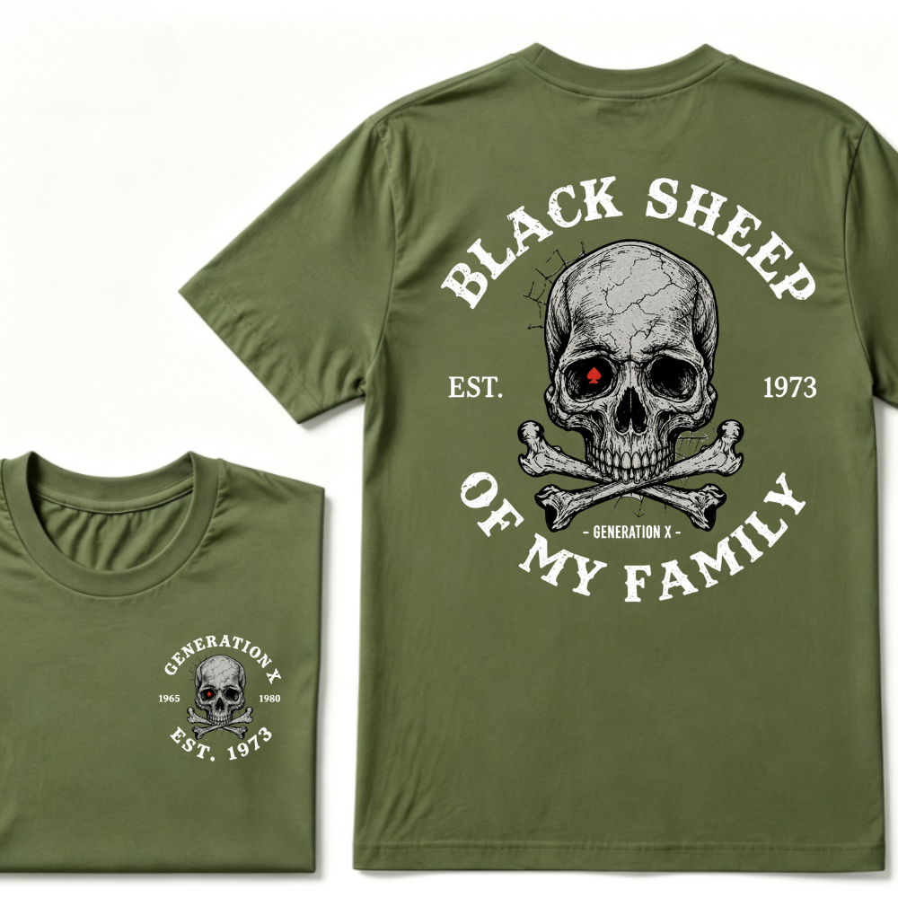 Custom EST.Year Customize GenX Black Sheep Of My Family T-Shirt