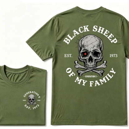 Custom EST.Year Customize GenX Black Sheep Of My Family T-Shirt