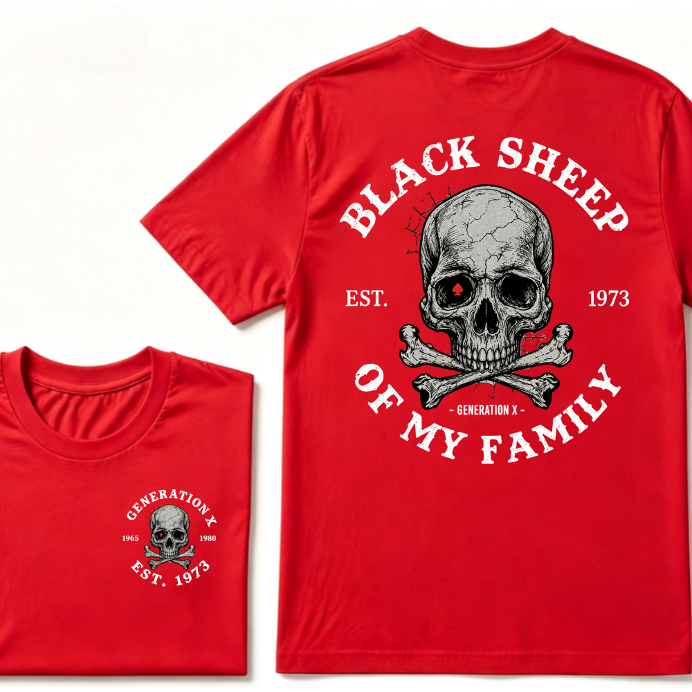 Custom EST.Year Customize GenX Black Sheep Of My Family T-Shirt