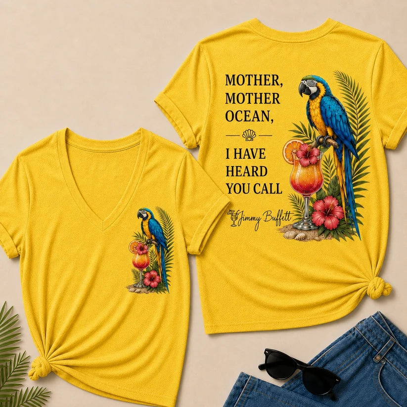Mother,Mother Ocean,I have Heard You Call V-Neck T-Shirt