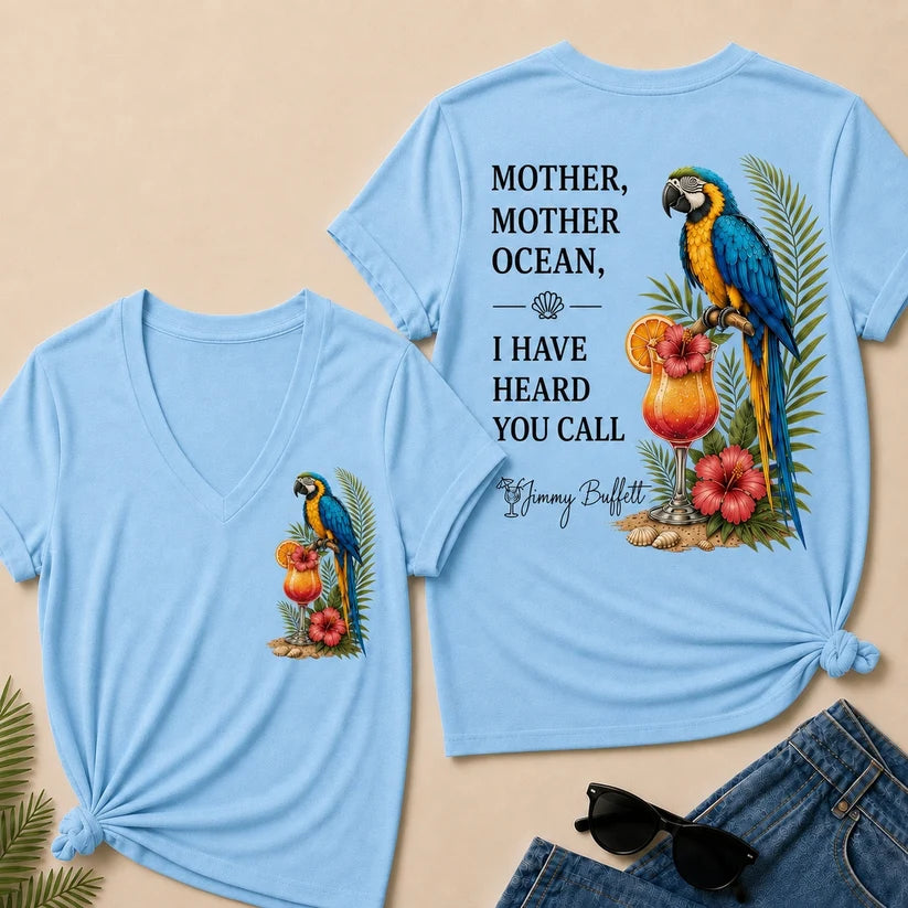 Mother,Mother Ocean,I have Heard You Call V-Neck T-Shirt