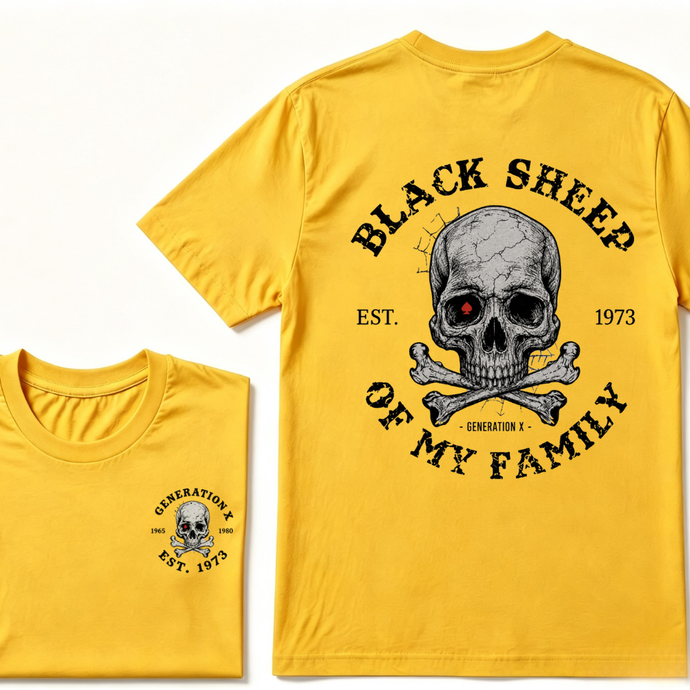 Custom EST.Year Customize GenX Black Sheep Of My Family T-Shirt