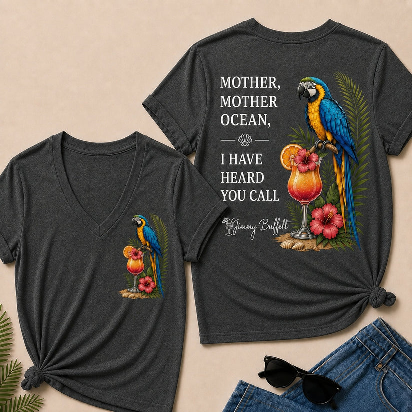 Mother,Mother Ocean,I have Heard You Call V-Neck T-Shirt