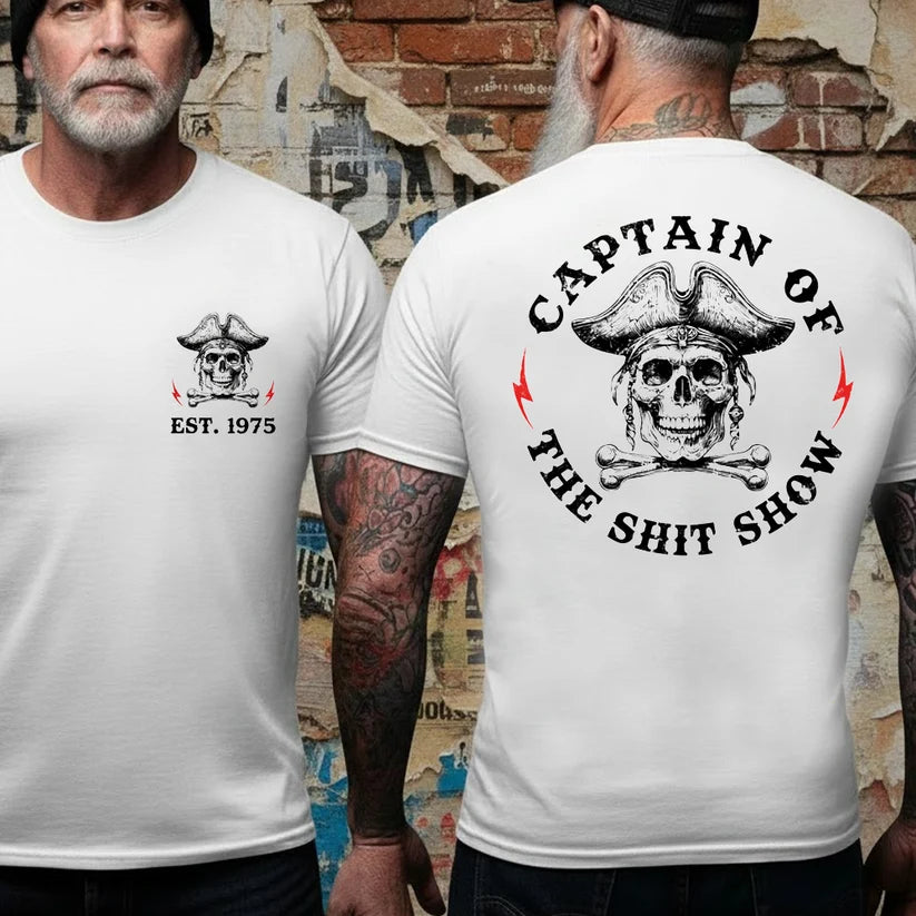 Custom Year Captain of the Shit Show Print T-Shirt